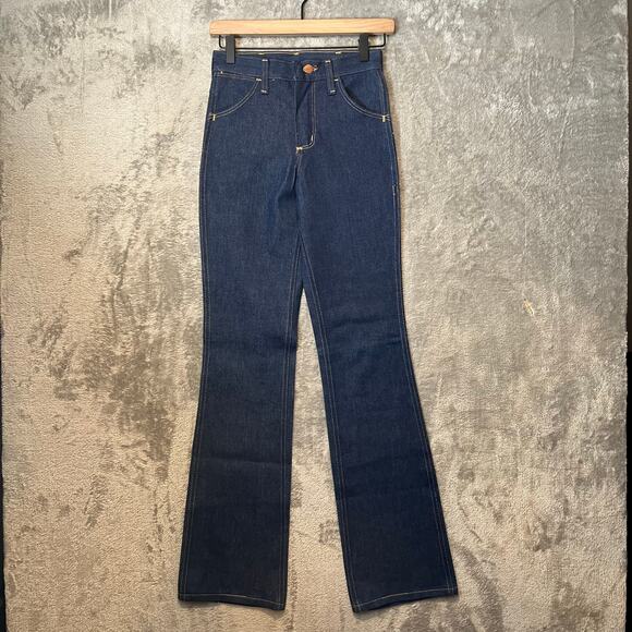 Vintage Wrangler Boot Flare Jeans Size 26 X 34 New Deadstock made in USA Western - Picture 1 of 10